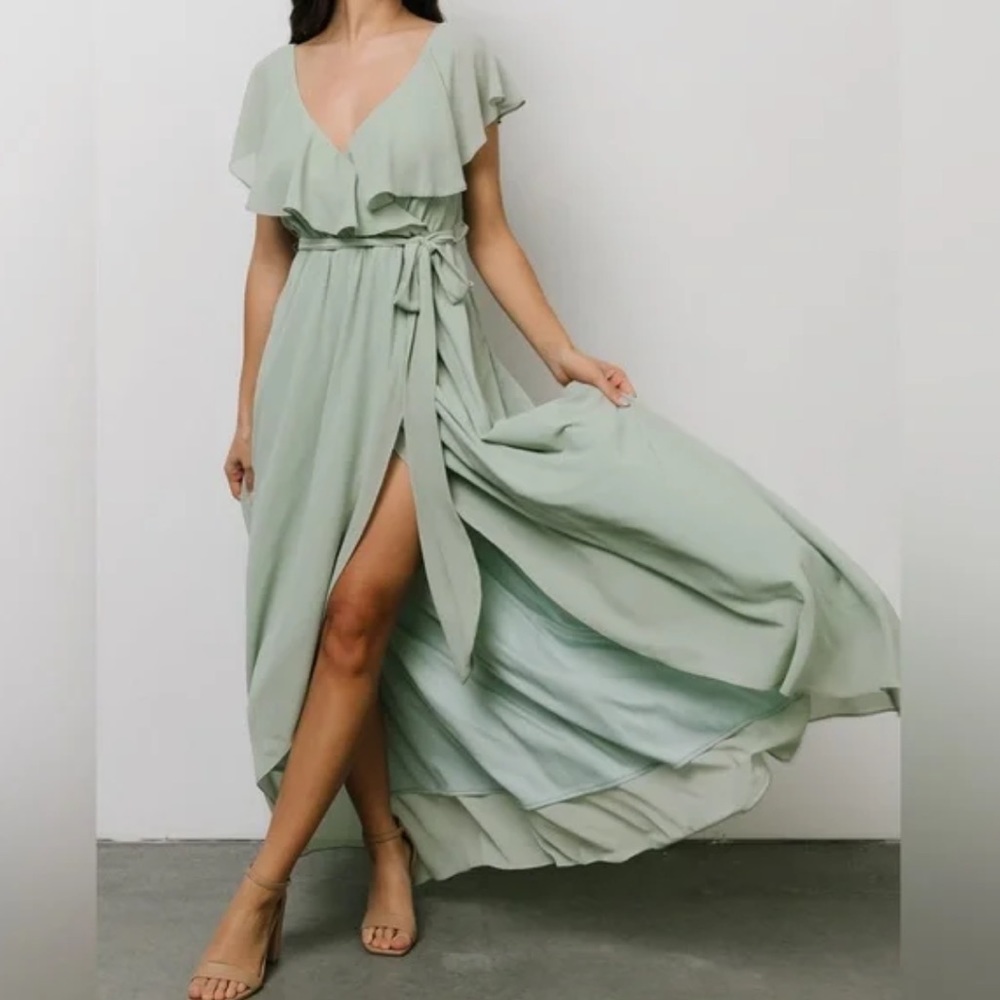 Baltic Born Katya Maxi Dress Sage Green Womens Plus Size XL Bridesmaid Flowy